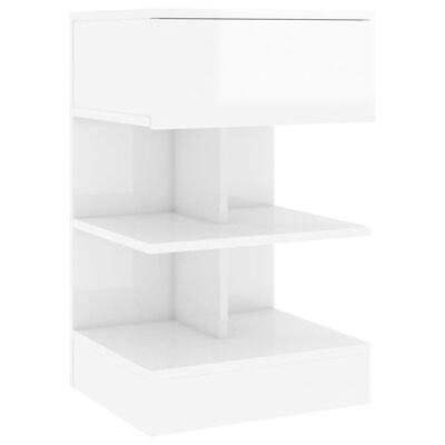 vidaXL Tables de chevet 2 pcs Blanc brillant 40x35x65 cm