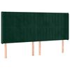 vidaXL T&ecirc;te de lit avec oreilles Vert fonc&eacute; 183x16x118/128 cm Velours