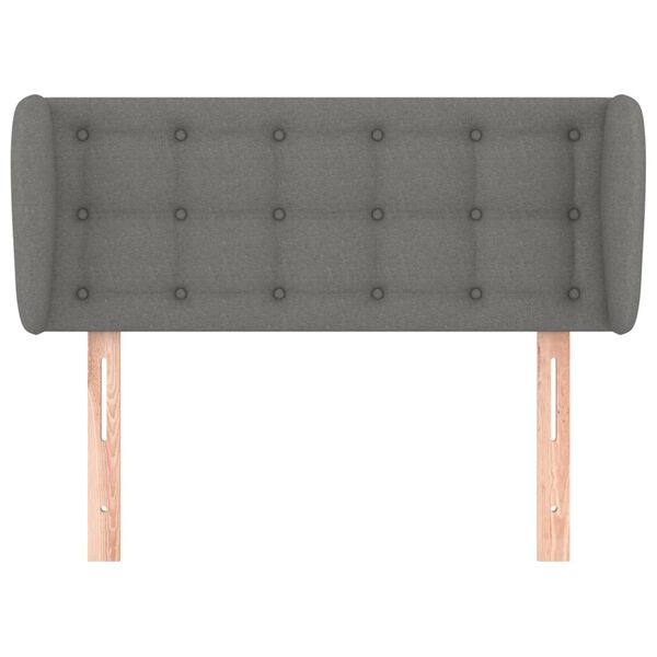 vidaXL T&ecirc;te de lit avec oreilles Gris fonc&eacute; 103x23x78/88 cm Tissu