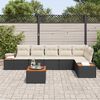 vidaXL Ensemble de canap&eacute; de jardin 6 pcs Noir et Cr&egrave;me Polyrotin
