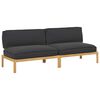 vidaXL Ensemble de Canap&eacute;s Uni 2 pcs Noir Bois d'Acacia Massif