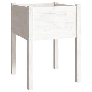 vidaXL Jardini&egrave;re Blanc 50x50x70 cm Bois de pin massif