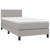 vidaXL Sommier &agrave; lattes de lit avec matelas et LED Gris clair 90x190cm