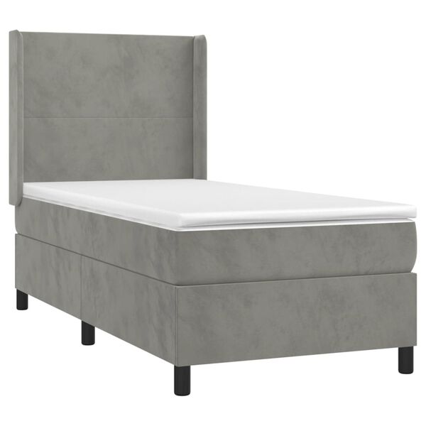 vidaXL Sommier &agrave; lattes de lit matelas LED Gris clair 80x200cm Velours