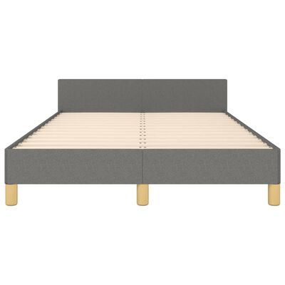 vidaXL Cadre de lit avec tête de lit gris foncé 120x190 cm tissu