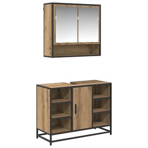 vidaXL Ensemble de mobilier de salle de bain 2 pc Ch&ecirc;ne artisanal