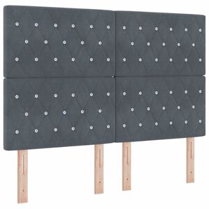 vidaXL T&ecirc;te de lit LED avec bandes LED Gris fonc&eacute; 160 cm Velours