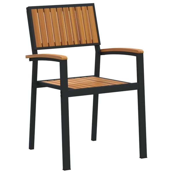 vidaXL Chaise empilable 2 pcs Marron 56 x 57 x 87 cm