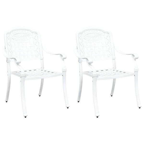 vidaXL Chaise de jardin 2 pcs Blanc 55 x 56,5 x 91cm Aluminium