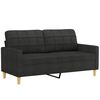 vidaXL Canap&eacute; 2 places avec oreillers d&eacute;coratifs noir 140 cm tissu