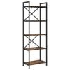 vidaXL &Eacute;tag&egrave;re Ch&ecirc;ne fum&eacute; 56 x 34 x 171 cm Bois d'ing&eacute;nierie