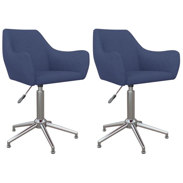 vidaXL Chaises pivotantes &agrave; manger lot de 2 bleu tissu
