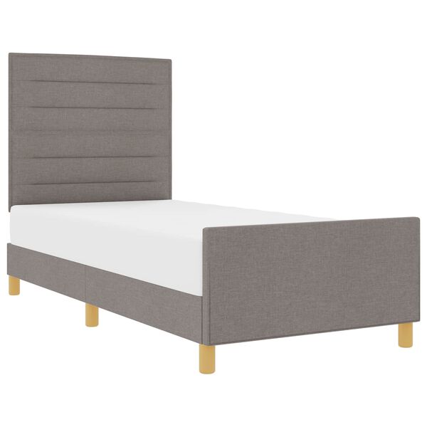 vidaXL Cadre de lit avec t&ecirc;te de lit Taupe 80 x 200 cm tissu