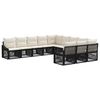 vidaXL Ensemble de canap&eacute; de jardin 11 pcs Noir polyrotin