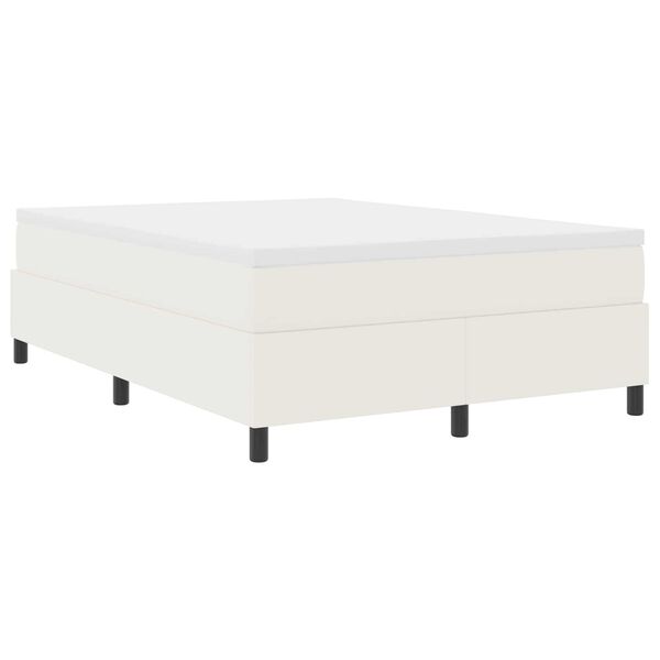 vidaXL Cadre de lit plateforme Cr&egrave;me 140 x 200 cm tissu