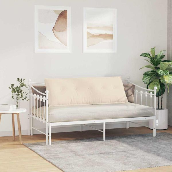 vidaXL Coussin de Dos Beige 140 x 50 cm Tissu en microfibre