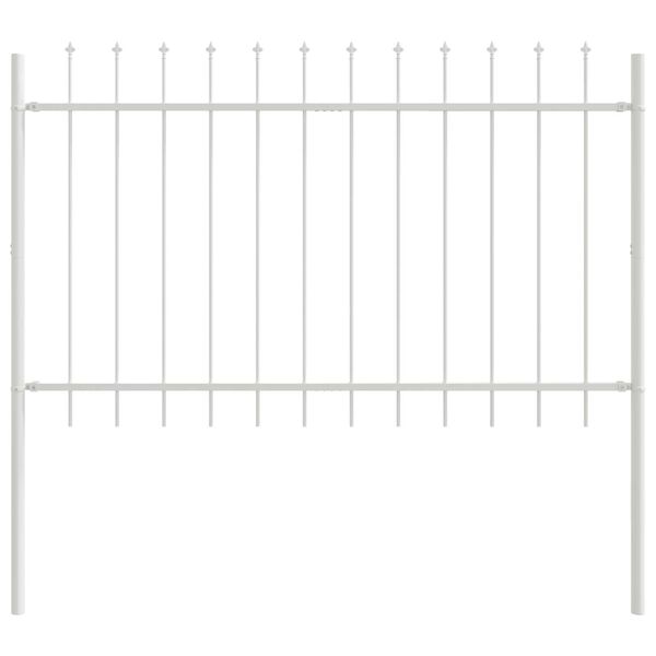 vidaXL Cl&ocirc;ture de jardin Blanc 1,7 x 0,8 m Acier rev&ecirc;tu de poudre