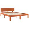 vidaXL Cadre de lit Cire marron 135 x 190 cm Bois de pin massif