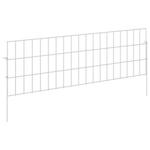 vidaXL Cl&ocirc;ture de jardin avec piquets 24 pc 95 x 30 cm Acier galvanis&eacute;