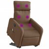 vidaXL Fauteuil inclinable de massage &eacute;lectrique Marron Tissu