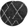 vidaXL Tapis shaggy &agrave; poils longs moderne noir et cr&egrave;me &Oslash; 200 cm