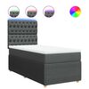 vidaXL Sommier &agrave; lattes de lit avec matelas Gris fonc&eacute; 90x200 cm Tissu