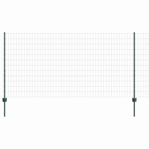 vidaXL Cl&ocirc;ture Euro avec poteau 25 x 1,2 m Acier recouvert de PVC Vert