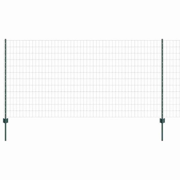 vidaXL Cl&ocirc;ture avec poteau Vert 1,2 x 25 m Acier et PVC