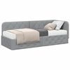vidaXL Cadre de lit d'angle avec matelas Gris clair 80 x 200 cm tissu