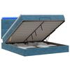 vidaXL Lit coffre avec matelas et LED Bleu fonc&eacute; 160 x 200 cm Velours