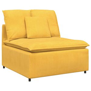 vidaXL Module central de canap&eacute; modulable avec coussins jaune clair 100 cm