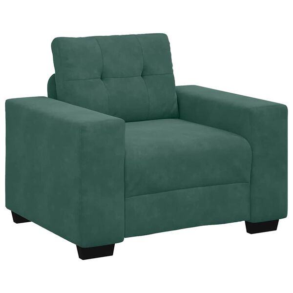 vidaXL Ensemble de Canap&eacute;s 3 pcs Vert fonc&eacute; 221 x 80 x 80 cm Velours