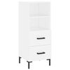 vidaXL Buffet haut Blanc 34,5x34x180 cm Bois d'ing&eacute;nierie