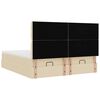 VidaXL Cadre de lit ottoman avec matelas cr&egrave;me 200x200cm tissu