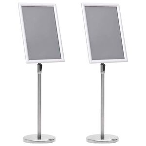 vidaXL Supports de posters 2 pc Argent&eacute; 45 x 32,7 x 108 cm Aluminium