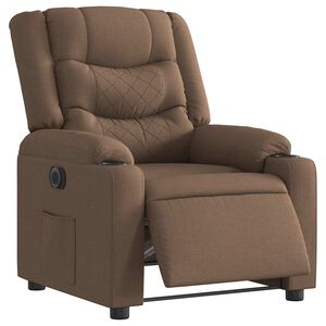 vidaXL Fauteuil inclinable &eacute;lectrique Marron Tissu