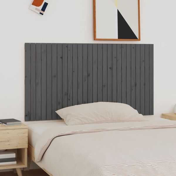 vidaXL T&ecirc;te de lit murale Gris 166x3x90 cm Bois massif de pin