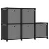 vidaXL &Eacute;tag&egrave;re d'affichage 5 cubes et bo&icirc;tes Noir 103x30x72,5 cm Tissu