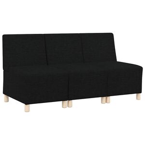 vidaXL Unit&eacute; de Sofa Modulaire Sans Accoudoirs 3 pc Noir tissu