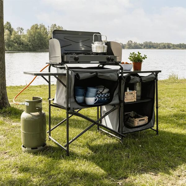 Travellife Cuisine de camping pliable Toledo gris fonc&eacute;