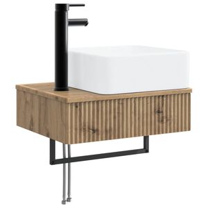 vidaXL Basin de lavage mural Ch&ecirc;ne artisanal 50 x 41 x 39 cm