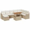 vidaXL Ensemble de canap&eacute; de jardin 9 pc Beige Poly rotin