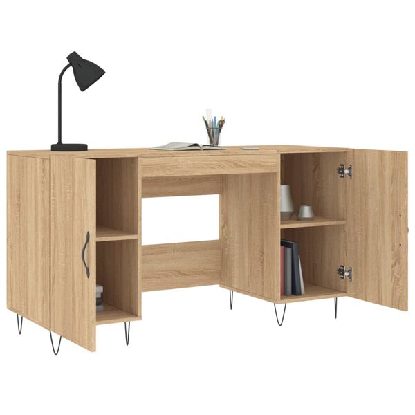 vidaXL Bureau ch&ecirc;ne sonoma 140x50x75 cm bois d'ing&eacute;nierie