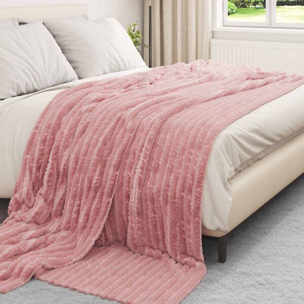 vidaXL Couvertures &agrave; jeter 6 pcs Rose 270 x 240 cm Toison