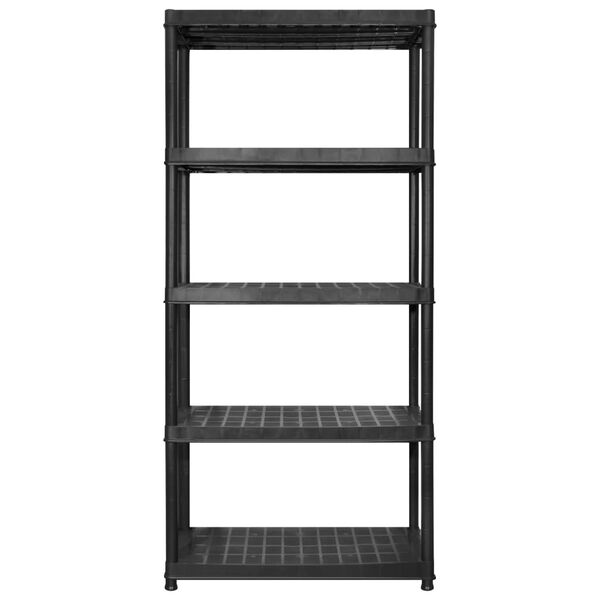 vidaXL &Eacute;tag&egrave;re de rangement &agrave; 5 niveaux Noir 340x40x185 cm Plastique