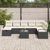 vidaXL Ensemble de Canap&eacute;s avec coussin 9 pcs Noir et Cr&egrave;me polyrotin