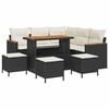 vidaXL Ensemble de canap&eacute; de jardin avec coussin Noir Poly rotin
