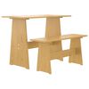 vidaXL Table &agrave; manger avec banc REINE marron miel bois de pin solide