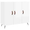 vidaXL Buffet blanc brillant 90x34x80 cm bois d'ing&eacute;nierie
