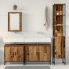 vidaXL Ensemble de mobilier de salle de bain avec &eacute;tag&egrave;re 4 pcs Marron